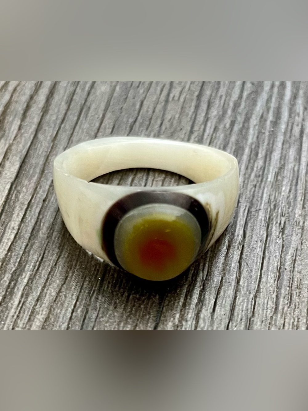 🧿 White Agate Statement Ring 🧿
